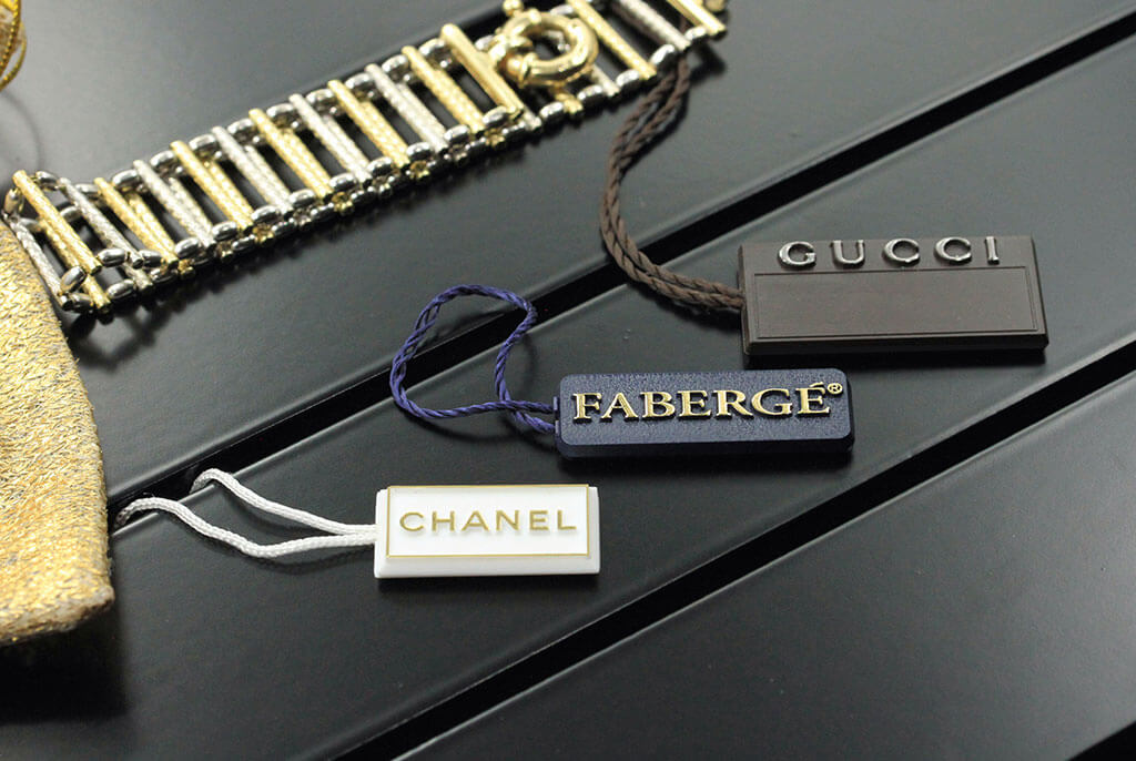 Plastic labels for  jewellery - flat