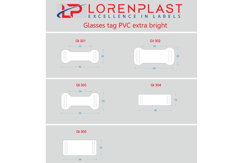 Plastic labels for glasses - neutre